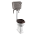 Zema līmeņa tualetes pods ar hromētu 440mm cisternu ar keramikas rokturiun vidēji dekoratīviem kronšteiniem (poda vāks nav iekļauts komplektā)